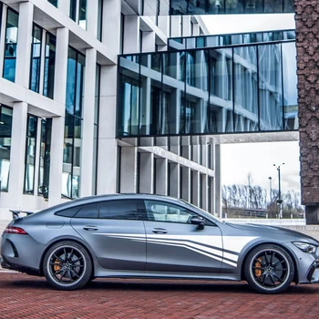 

2pcs Car Stickers Long Side Stripe Vinyl Film Decoration Decals Auto Waterproof PVC DIY Styling Sticker Car Tuning Accessories