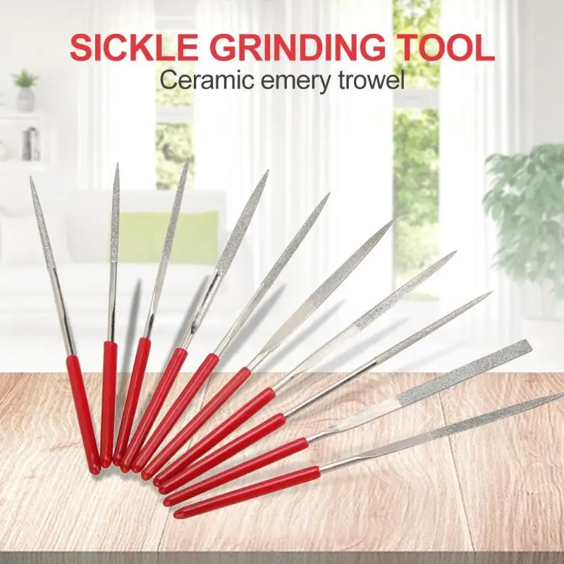 

10pcs Ceramic Emery Rasp Diamond Needle Files Craft Grinding Cutting Tool Glass Stone Wood Craft Tool