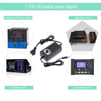 

AC to DC Adapter 3V-24V 2A 48W Adjustable Light Temperature Power Supply for Motor Speed Controller EU US plug