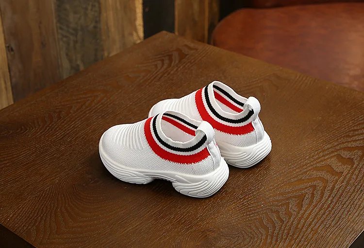 Детская трикотажная дышащая повседневная обувь для малышей младенцев с мягкой подошвой, Удобная нескользящая обувь для начинающих ходить, 1 пара