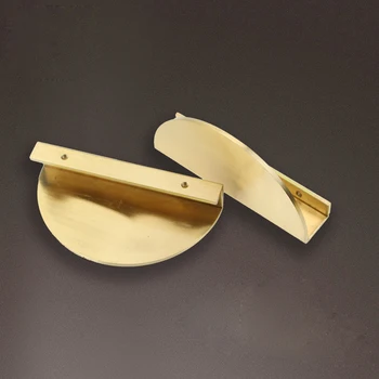 

Semi-circular copper handle new Chinese solid wood furniture pure copper door handle Nordic simple wardrobe