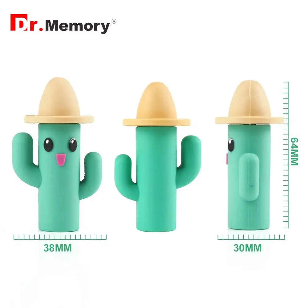 Silicone Cactus USB Flash Drive 16GB Pend Drive 2GB 4GB 8GB 16GB 32GB 64GB 128GB Pendrive Cartoon Gift USB Flash Drive