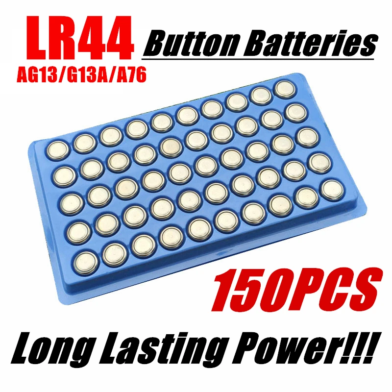150Pcs /Lot AG13 High Volume Button Cell Battery 357A A76 303 LR44 SR44SW SP76 L1154 RW82 RW42 Long Lasting Watch Toys | Электроника