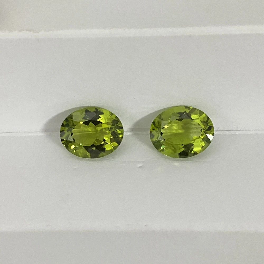 Meisidian A Quality Oval 8x10mm Natural Gemstone Original Real Peridot Stone For Ring Making