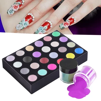 

24 Colors Acrylic Powder Set for Nail Art 3D DIY Tips Decoration
