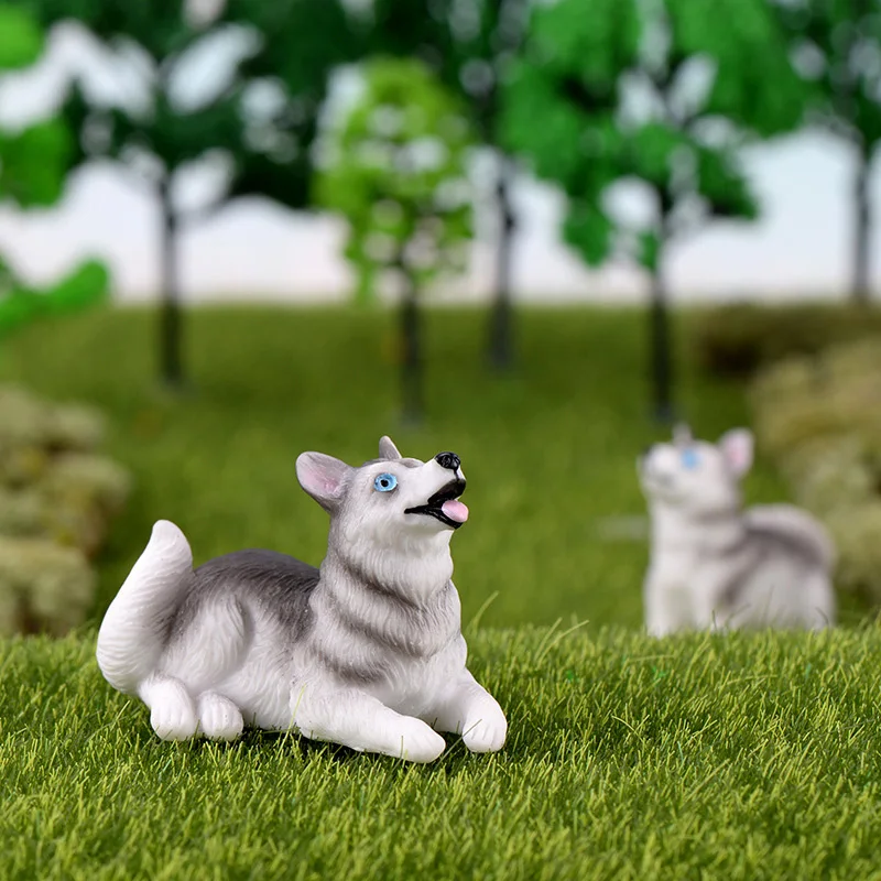 Маленькая фигурка волчьей собаки Husky модель животного аксессуары современная