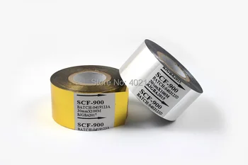 

20pcs/lot,35*100M Imported scf-900 silver gold color ribbon roll for ribbon date coding machine/packing machine with date code