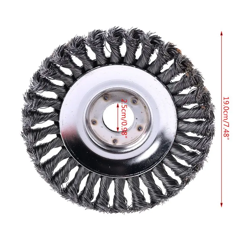 25MM Aperture 8 Inch Steel Wire Weeding Brush Twisted Wire Bowl Type Rotating Wire Wheel Weed Trimmer Brush