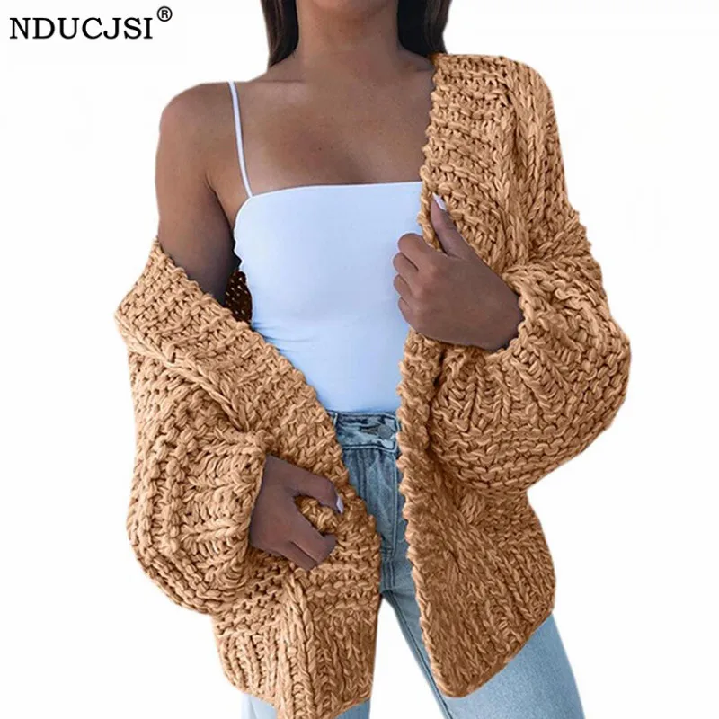 

NDUCJSI Ladies Knitted Cardigan Oversized Cardigans 5XL Women Autumn Winter Casual Warm Loose 4XL Plus Size Sweater Solid Coats