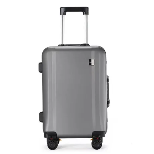 KLQDZMS 2" 22" 2" 26 дюймов ABS+ PC чемодан на колёсиках, мужской чемодан на колесиках для путешествий, Женский чемодан с алюминиевой рамой, чемоданы для переноски - Цвет: Dark gray