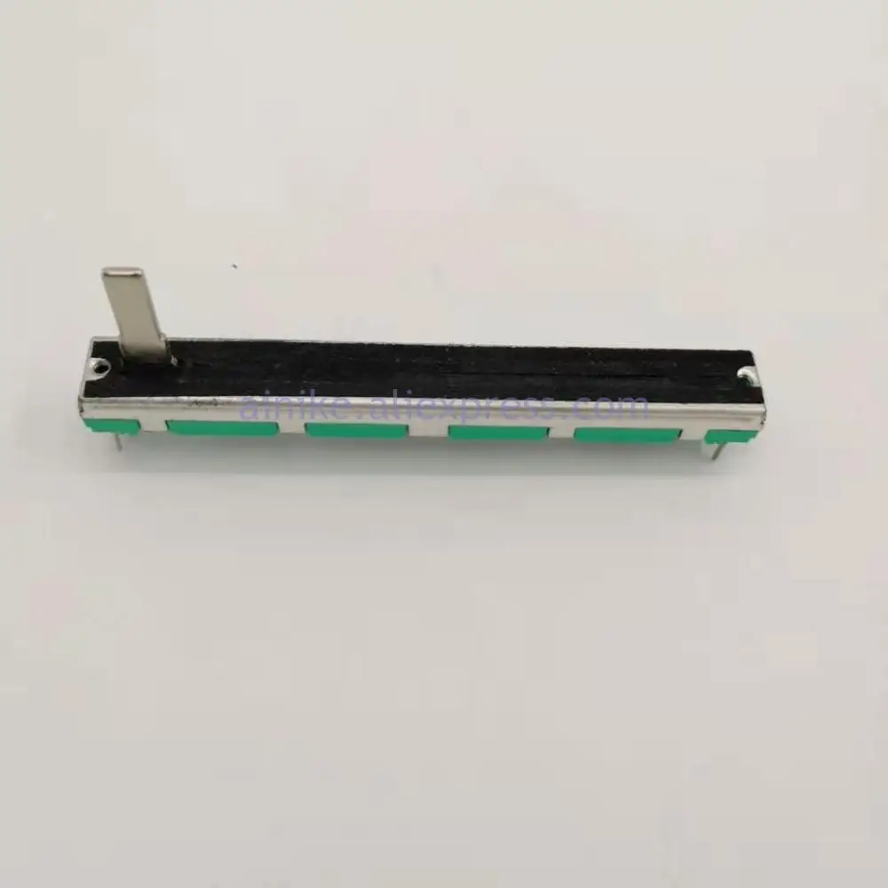 100pcs 7.5CM 75mm D10K dual channel mixer fader potentiometer D103 6Pins 10K D103 D10KX2 audio mixer pot mixer fader