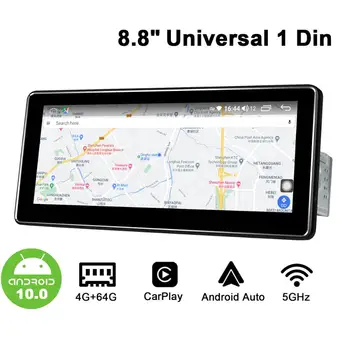 

8.8" Signle Din Android10 Car Stereo Radio GPS DSP SPDIF 4GSIM Card Subwoofer Carplay Topslink 5GWiFi DVR OBD TPMS DAB Bluetooth