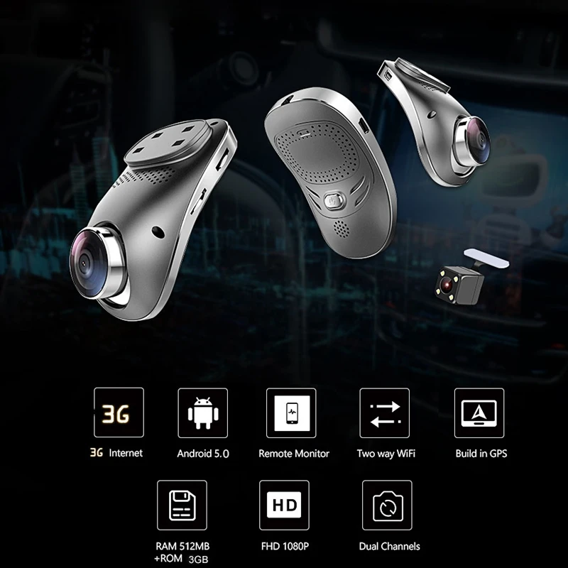 3g мини видеорегистратор E01 двойная камера HD1080P дистанционный монитор Мини Автомобильный видеорегистратор gps wifi Verborgen видеорегистратор