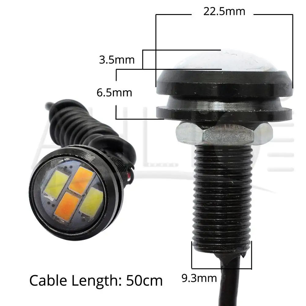 10X DC 12V двойной цвет 23 мм Eagle Led Eye Driving DRL 5730 4SMD Предупреждение ющий светильник
