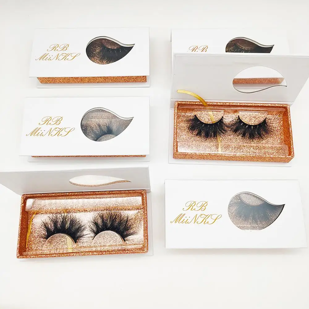 US $169.00 2021 New Mink Lashes Case Custom Mink Eyelashes Packaging Case White Rectangle Box With Water Drop Shape Window Private Label
