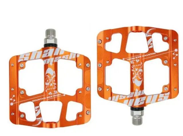 New CNC Aluminum Alloy Sealed 3 Bearing Anti-slip Bicycle Pedals flat foot Ultralight Mountain Bike Pedals MTB Bicycle Parts Orange