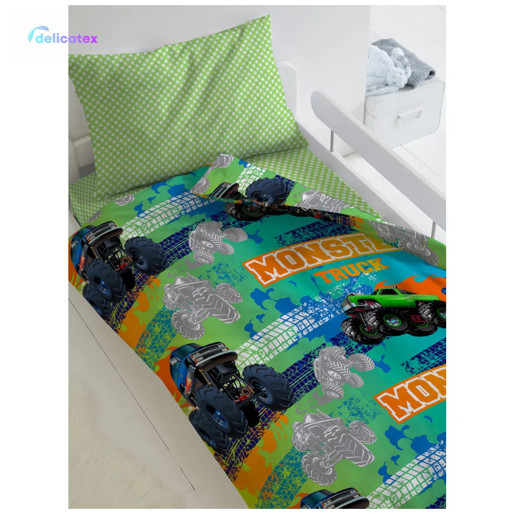 КПБ Delicatex 1.5 хлопок "Непоседа"(70х70) рис. 13087-1/8672-3 Монстр трак
