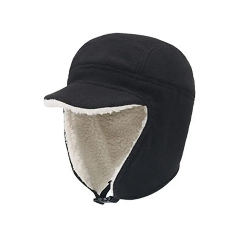 

Double Thick Solid Color Trapper Peaked Cap Multifunction Winter Hat Ski Warm Y4UB