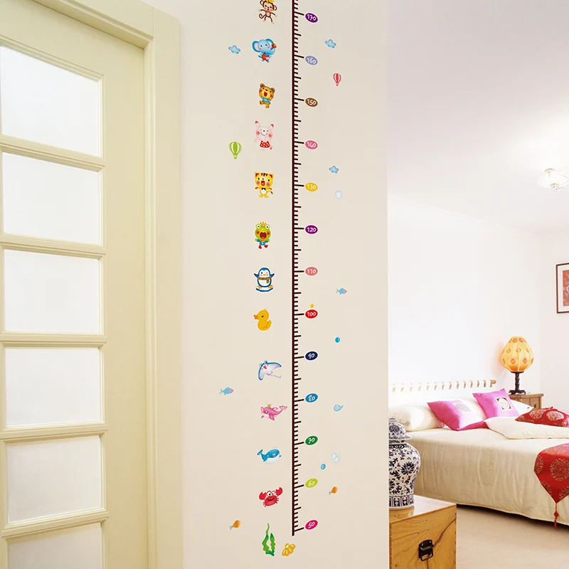 [SHIJUEHEZI] животные Рост Диаграмма мультфильм высота измерения стены стикеры для детской комнаты детский сад украшения настенные наклейки