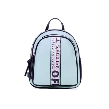 

Creative Double-Layer Printed Words Small Backpack Korean-Style New Large-Capacity Long Strap PU leather backpack