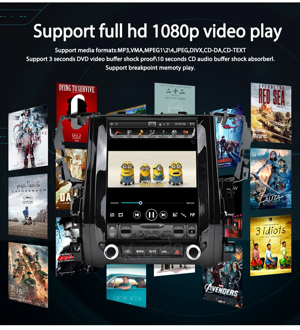 Sale Krando Android 8.1 12.1" Tesla Vertical car multimedia player for Toyota Alphard navigation system 6