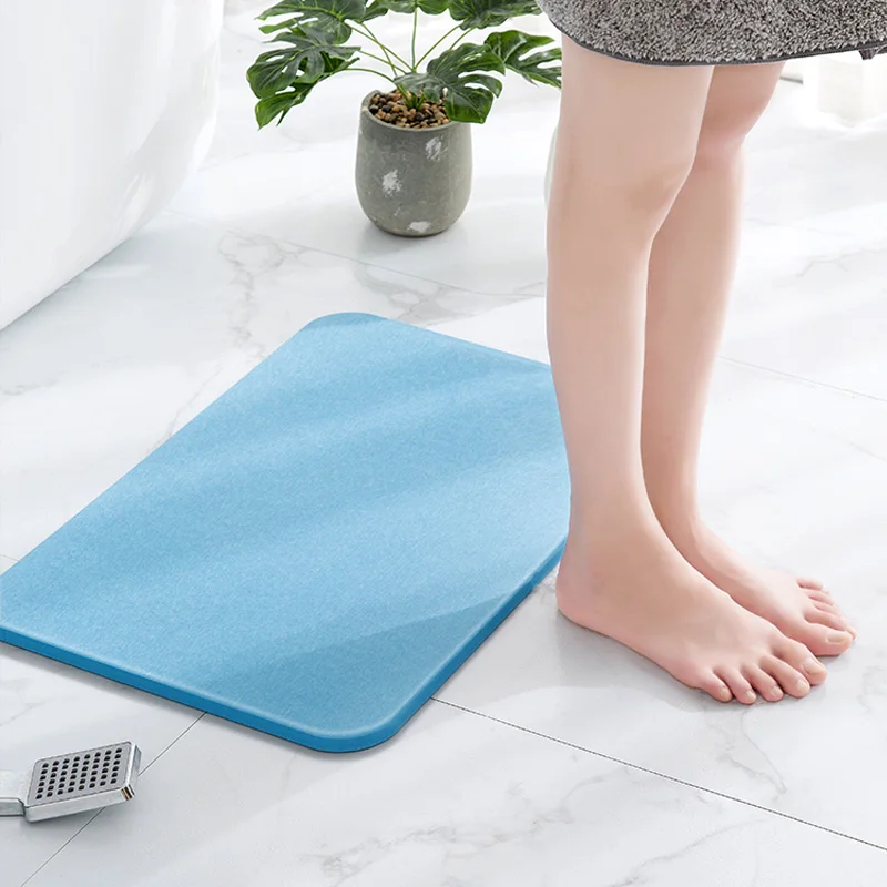 

390*600mm Fast Drying Bath Mat Floor Foot Mat for Toilet Easy Clean Hard Bathroom Carpet Diatomite Earth Anti-slip Bathroom Rug