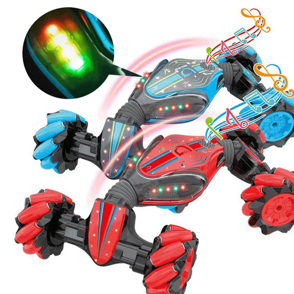 

Gesture Sensing Stunt Remote Control RC Twisting Car With Led Light Music Deformation Climbing Off-road Vehicle Model For Kids