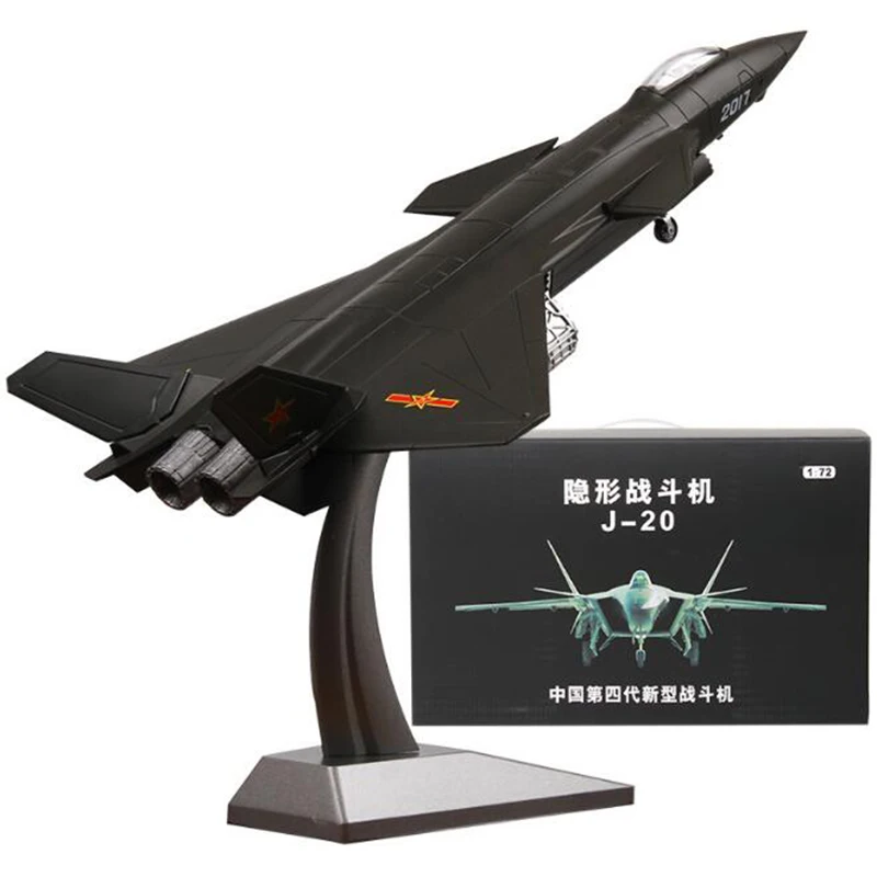 1: 72 черный моделирование Stealth Jet сплав четвертое поколение боевой самолет 20 J20 статическая отлитая модель самолета Модель ToyKids GiftMEMORIAL