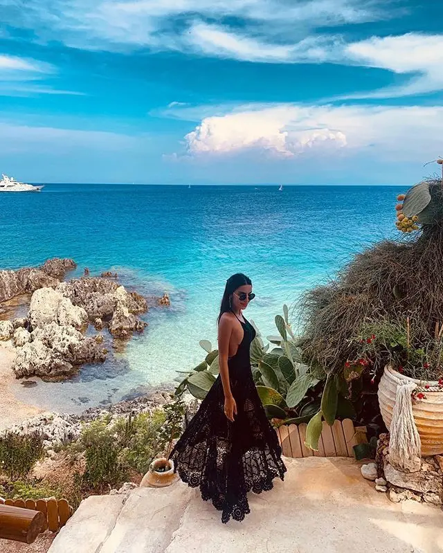 

BGW Black Lace Beach Evening Dresses Sleeveless Cut Out Backless Spaghetti Strap Sexy V Neck Women Dress Real Photos