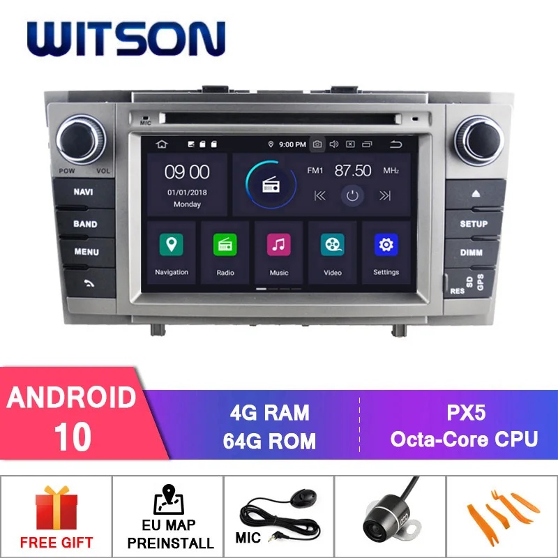 Автомобильный DVD-плеер WITSON PX5 Android 10 GPS-навигатор для TOYOTA AVENSIS 2008-2013 автомобильный
