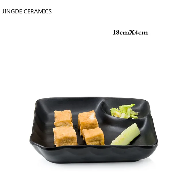 Creative Black Food Grade Plastic Bone Plate Is Not Easy To Break Personality Sushi Fruit Dessert Plate Restaurant Kitchen Dish 5