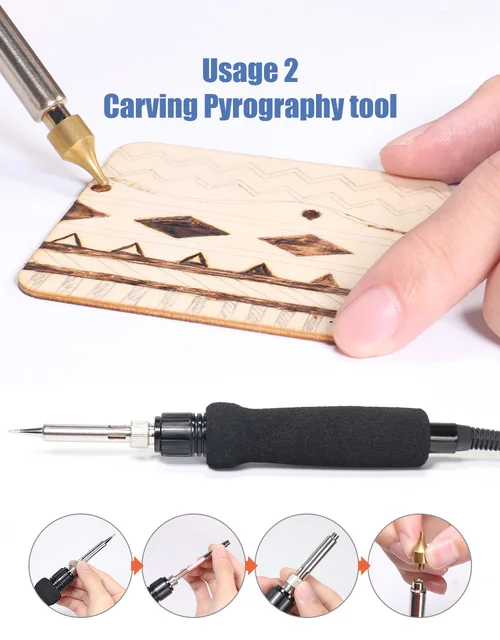 939D II 3in1 Constant temperature LED digital display Wood Burning tools  Pyrography Station - AliExpress