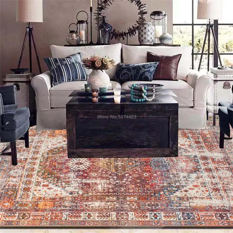 Vintage Morocco Carpets Living Room American Style Bedroom Rugs And Carpet Home Office Coffee Table Mat Study Room Floor Rugs 4