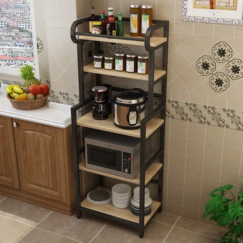 Kitchen rack storage rack with wheels removable trolley oven microwave