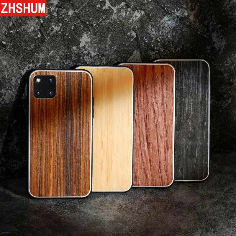 Уникальный чехол из натурального дерева для Iphone 11 Pro Max бампер задняя крышка Мягкий силиконовый полный защитный чехол для IPhone 11 Pro XI Fundas