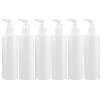 

6PCS Portable Empty Pump Bottle 250ML Lotion Bottle Plastic Body Wash Shampoo Bottle for Home Dorm