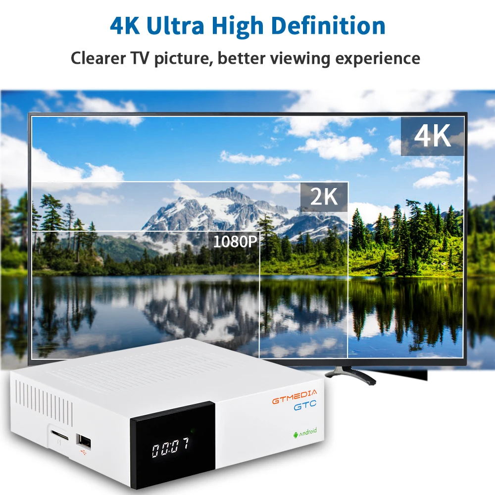 ТВ приставка Android 6 0 TV Box DVB S2/T2/кабель/ISDBT Amlogic S905D 2 Гб ОЗУ 16 ПЗУ GTmedia GTC декодер с