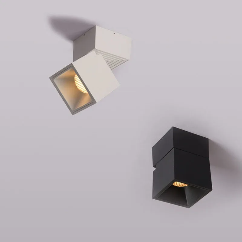 Square Adjustable Angle Aisle Ceiling Spotlight Minimalist Nordic Balcony Kitchen Foyer Entrance Small Anti-glare Lights