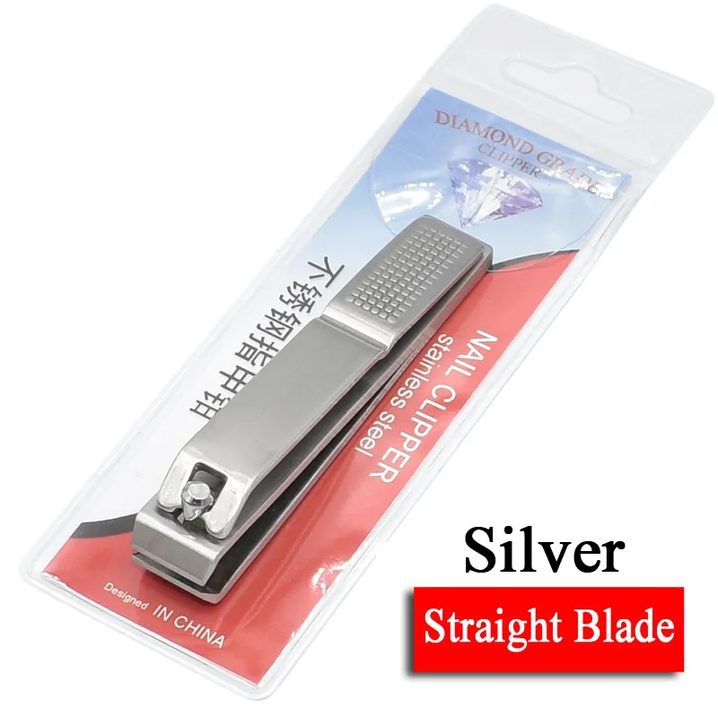 Straight-Silver Высококачественные Серебристые черные кусачки для ногтей, прямые лезвия из нержавеющей стали, кусачки для ногтей, триммер, идеально подходит для маникюра, педикюра, инструменты - Цвет: Straight-Silver
