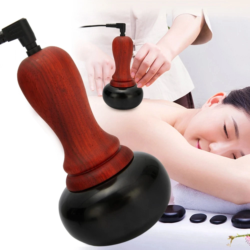 

Hot Stone Electric Gua Sha Massager Natural Stone Needle GuaSha Scraping Back Neck Face Massage Relax Muscles Skin Lift Care Spa