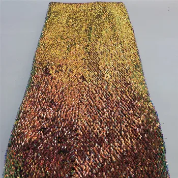 

2019 High quality french tulle laces fabrics African sequins net lace glitter fabrics with sequins for wedding dresses zx82-605