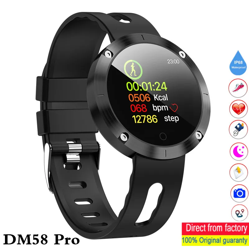 DM58 Smart Bracelet IP68 Waterproof Blood Pressure Heart Rate Monitor