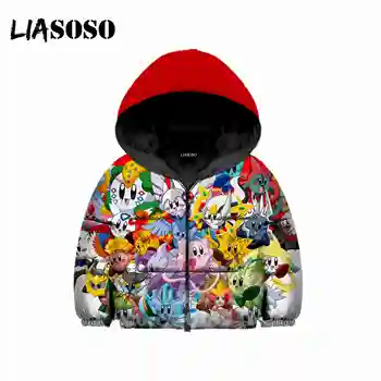 

Pokemon Down Filled Coat Children Jacket 3D Print Teens Anime Misty Kids Fashion Boy Girl Zipper Hoodie Warm Cotton Clothing B17
