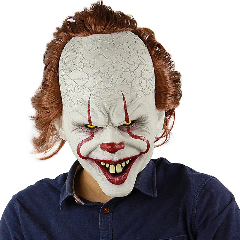 Джокер Косплей Маска Pennywise реквизит для костюмов Stephen King's It Chapter Two Pennywise ужас клоун Хэллоуин
