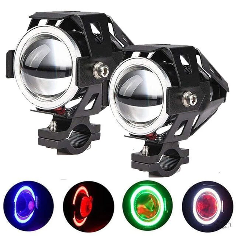 

2PCS 125W 12V Motorcycle Headlight 3000LM Upper Low Beam Flash U7 LED Driving Moto Fog Spot Head Light Motorbike Decorative Lamp