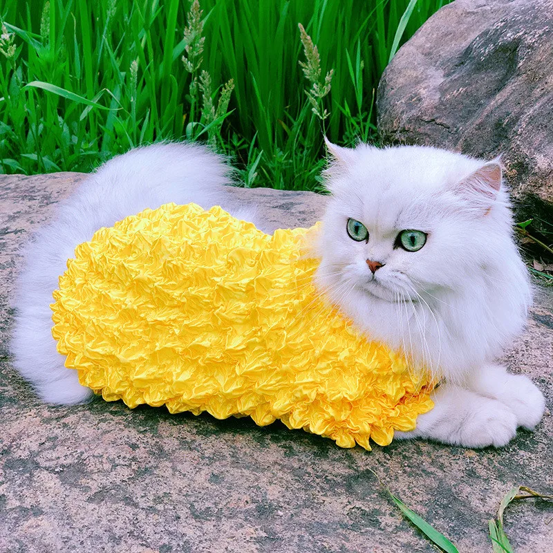 Dog Shirt Pet Cat Clothes Color Magic Shirt Full Universal Summer Thin Section Yellow Clothings For Dogs Dog Shirt Pet Cat Clothes Color Magic Shirt Full Universal Summer Thin Section Yellow Clothings For Dogs