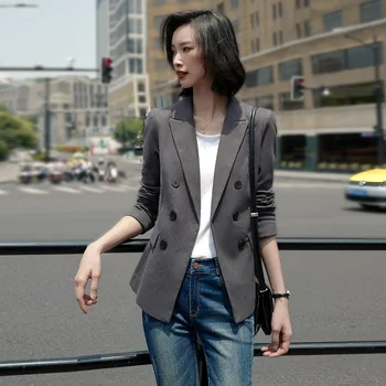 

2019 Autumn Small Suit Coat Female Texture Top Temperament England Wind Suit Occupation Pack
