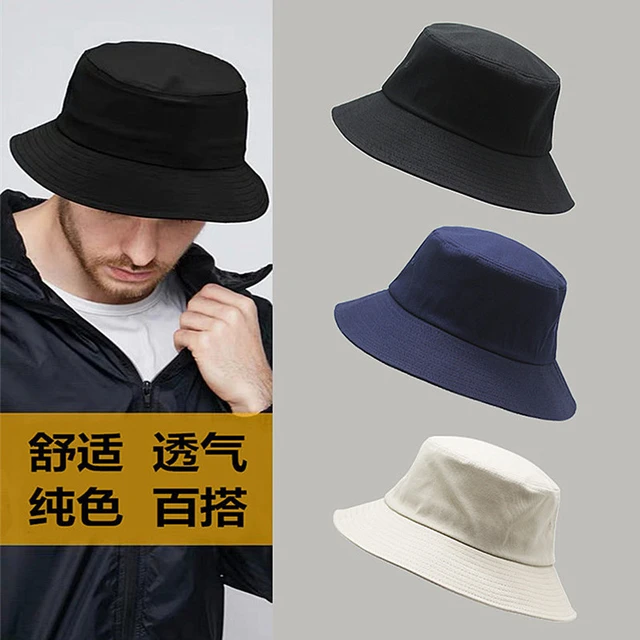 Solid Color For Men Xl Big Head Bucket Hats 63cm For Women Summer Fisherman  Hat With Windproof Rope Panama Customized Logo - Bucket Hats - AliExpress