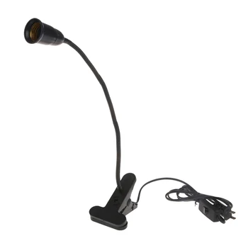

360 Degrees Flexible Lamp Holder Clip E27 Base with On off Switch US Plug Q0KF