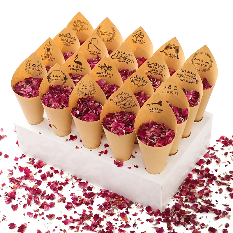 Party Decorations Confetti Cone Holder FEESTIGO Natural Petals Confetti Cones Holder For Wedding Decoration Party Poppers Cones Stand Box Tray